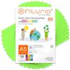 OFITURIA Fogli Colorati A5 80g, Confezione da 50 Fogli - Carta Colorata per Lavoretti, Stampante e Scrapbooking - Fogli A5 Colorati - Ideale Origami, Ufficio e Scuola (Verde Fluorescente)