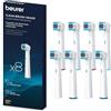 Beurer Set di Ricambio da 8 testine Clean compatibili con spazzolini da denti Beurer TB 30 / TB 50 e con tutti gli spazzolini rotanti disponibili in commercio