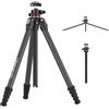 ULANZI TZ01 - Treppiede per fotocamera in carbonio, 160 cm, asse centrale rimovibile come mini treppiede, testa a sfera a 360° con supporto per cellulare, compatibile con Uka & F38, 1,1 kg, leggero
