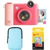 KODAK Smile+ 2-in-1 Fotocamera & Stampante Foto Bluetooth - Pacchetto Iniziale + Custodia Deluxe + Carta Zink 20pz - 10MP - Fucsia