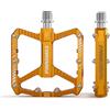 PINNAMAX Pedali per bicicletta in alluminio CNC 9/16 pollici, piattaforma antiscivolo, 3 cuscinetti, pedali per bici da strada, MTB, e-bike