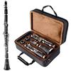 Eastrock Clarinetto Bb Flat 17 Chiave Nickel Nero Adatto per Principianti e Studenti con 2 Barrell Hard Clarinet Case