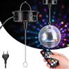 GBKDQQ Motore a sfera da discoteca con controllo remoto, velocità regolabile 3 - 15 RPM per 10 - 40 cm, 30 luci LED RGB, decorazione per feste DJ matrimonio