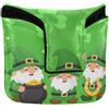 GuoChe Coperture per putter, con chiusura magnetica, per uomini e donne, impermeabili, in pelle PU, con gnomo irlandese, trifoglio, quadrifoglio, foglia, plaid verde, giorno di San Patrizio