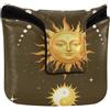GuoChe Mallet Putter Covers Putter Magnetico Copritesta per uomini e donne PU Pelle Mistica Tarocchi Carta Estetica Sole Fasi Lunari Yin Yang Spazio