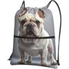 SMAZDFXX Zaino con coulisse resistente, borsa sportiva da palestra con motivo bulldog francese, borsa a tracolla per uomo e donna