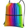 YYHHAOFA Zaino con cerniera e coulisse con stampa a righe arcobaleno - Borsa da palestra leggera impermeabile con tasca frontale per viaggi, sport e yoga