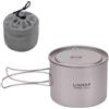Lixada Titanium Pot Cup, 900ML Ultralight Portable Cup Appeso pentola con Coperchio e Manico Pieghevole per Esterni Campeggio, Cup