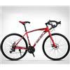ALQPPM Bicicletta da Strada da 26 Pollici, Bici da 24 Velocità, Freno a Doppio Disco, Telaio in Acciaio ad Alto Tenore Di Carbonio, Corsa in Bicicletta su Strada,Red/Rosso