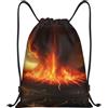SMAZDFXX Zaino Volcano con coulisse per uomo, borsa da palestra, borsa a tracolla impermeabile, borsa con coulisse per donna, borsa da nuoto piccola
