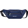 PureBowlic Marsupio da uomo in nylon con striscia riflettente, multi-strato a tracolla marsupio per viaggi e sport, cinghia regolabile, 36 x 5 x 13 cm (blu)