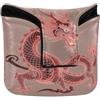 GuoChe Putter Mallet Cover Chiusura Magnetica Putter Golf Putter Copritesta per Uomini e Donne in Pelle PU Drago Simbolo Estetico Giapponese Kanji Tatuaggio Cinese