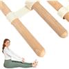 Siyrdxcbt Stretching con Cinghia Yoga Regolabile in Altezza Realizzata in Legno di Faggio per Allenamenti Yoga Rilassa Muscoli Allunga Precisi Spalle Schiena Collo e Gambe Attrezzi Palestra Casa Pilates