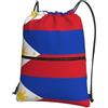 YYHHAOFA Zaino con cerniera con coulisse e stampa bandiera delle Filippine, borsa da viaggio impermeabile con tasca frontale e organizer interno