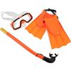 LIFKICH Set Snorkeling con Maschera da Snorkeling Ragazzo Ragazza Antifog e Pinne Arancioni Misura 25-30 per Atmosfera Estiva in Spiaggia