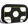 Xolmizyn Porta da calcio con parete, 120 x 80 x 80 cm, rete da allenamento 2 in 1 per bambini e giardino, con borsa per il trasporto, nero/giallo