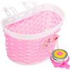 LIGHTAOTAO Cestino Porta Oggetti per Bici in PE Rosa con Superficie Liscia e Campanello, Accessorio Pratico e Resistente per Bici Elettrica e Scooter