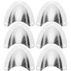 TOVINANNA Boat Vent Cover a Conchiglia 6 Pezzi, Acciaio Inossidabile Argento 55×58mm, Passacavo per Cavi e Tubi, Antischizzo, per Bocchette di Stiva su Nave e Yacht