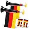 GgiAvbn Set di 4 articoli per tifosi della Germania per grande evento di calcio 2026, 2 tifosi con bandiera e 2 adesivi per il viso, articolo per fan della Germania per stadio e visualizzazione