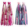 PLUSHCEWT 2 paia di frange per manubrio per bicicletta per bambini, colorate, decorazioni per manubrio per ragazze e ragazzi, monopattino per bambini e tre ruote
