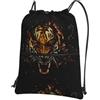YYHHAOFA Ferocious Tiger Prints, zaino con coulisse e cerniera, leggero, impermeabile, con tasca frontale, per viaggi, sport e yoga