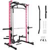 RitFit Power Rack Smith Machine con cavo | Con bilanciere lungo, trazioni, stazione di sollevamento pesi per casa e palestra in casa, portata 450 kg
