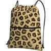YYHHAOFA Zainetto con cerniera e coulisse con stampa leopardata gialla - Borsa da palestra leggera impermeabile con tasca frontale per viaggi, sport e yoga