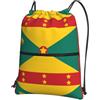 YYHHAOFA Flag of Grenada Prints, zaino con cerniera e coulisse, leggero, impermeabile, con tasca frontale, per viaggi, sport e yoga
