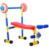 Generic Attrezzatura per allenamento per bambini, panca giocattolo e pressa per gambe, set di manubri per esercizi per principianti, allenamento della forza, fitness divertente per bambini