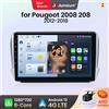Junsun Autoradio Junsun Wireless CarPlay per Apple Android 14 per Peugeot 2008, 208 (2012-2018), Sistemi Intelligenti per Auto con RDS, DSP, 2-DIN