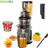 BioloMix Spremiagrumi a freddo con scivolo di alimentazione da 75 mm, potente estrattore di succo a masticazione lenta con motore potente da 200 W 40-65 giri/min per frutta intera