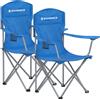 SONGMICS Sedie da Campeggio, Set di 2 Sedie da Esterno, Schienale Alto, Braccioli, Tasca Portabicchiere, Portatili, Pieghevoli, Capacità di Carico 150 kg, Campeggio, Giardino, Pesca, Terrazza,