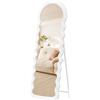 SONGMICS Specchio a figura intera, 160 x 50 cm, Specchio da terra ondulato irregolare con supporto, da terra, cornice in MDF, per camera da letto, soggiorno, ingresso, bianco nuvola