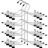 SONGMICS Appendini per Gonne con Clip, Set da 3, in Metallo a 4 Strati, con 8 Clip Antiscivolo Regolabili, per Pantaloni, Jeans, Asciugamani, Pantaloncini, 32 cm, Argento e Nero