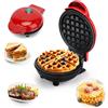 NONE Mini macchina per waffle individuale da 350 W, piastra per waffle da 10 cm, piccola macchina per waffle con rivestimento antiaderente, macchina per waffle per waffle classici, panini, pancake,