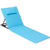 SONGMICS Lettino da Spiaggia, Sdraio, Cuscino, Schienale Inclinabile, Portatile con Maniglia, per Campeggio Giardino Piscina, 158 x 55 cm, Azzurro Cielo/Blu Lago/Grigio Ardesia