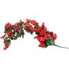 NONE 2 Ghirlande di Fiori Rossi Artificiali, 190 Fiori ca. con 60 Foglie in Tessuto e Plastica | Decorazioni Finte da 80 cm per Matrimoni, Casa, Bouquet Sposa e Composizioni Eleganti | Senza Manutenzione