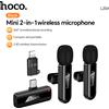 HOCO L20A Wireless Lavalier Lapel Mirophone Microfono ricaricabile con cancellazione del rumore per iPhone Android Fotocamera Streaming live Vlogging