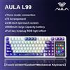 AULA Tastiera meccanica AULA L99, controllo touch display intelligente, gioco cablato Bluetooth wireless 2.4G, Esports, laptop, ufficio 8000mAh