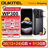 OUKITEL WP300 Smartphone 36(12+24)GB 512GB Android 15 6.8" FHD+ 120Hz 5G 108MP 16000mAh 45W Luce da campeggio Telefoni Orologi intelligenti