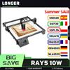 Longer Incisore laser LONGER RAY5 da 10 W, chipset a 32 bit, connessione WiFi, punto laser 0,06x0,06 mm, touch screen, intaglio offline