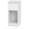 VASAGLE Comodino Stretto, Tavolino Laterale con Illuminazione LED, 1 Porta USB-A, 1 Porta USB-C, Cassetto e Scomparto, Camera da Letto, Soggiorno, Bianco Cloud/Giallo Mandorla e Bianco Cloud