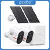 Dekco Sistema di Telecamere Solari Wireless 5MP, Kit 2 Telecamere, Set di Telecamere di Sicurezza WiFi Solari per Esterni, Visione Notturna a Colori, Comunicazione Bidirezionale