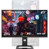 NONE Monitor Gaming 27", 240Hz, QHD 2560x1440, IPS 1ms GTG, HDR400, 135% sRGB, Sync Adattiva, Bassa Emissione Luce Blu, Regolabile in Inclinazione, Altezza, Giro e Pivoto, VESA 100x100, HDMI 2.0,