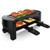 Cecotec Raclette con Grill Elettrico per 2 Persone Raclette Cheese&Grill 3200 Pocket. 320W, Finiture in Acciaio Inox