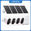 DEKCO Sistema di Telecamere Solari Wireless Dekco 5MP, Kit 4 Telecamere, Set di Telecamere di Sicurezza WiFi Solari per Esterni, Visione Notturna a Colori, Comunicazione Bidirezionale, Telecamera CCTV