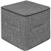 NONE Scatola Portaoggetti 30x30x30 cm con Coperchio e Cerniera - Cubo Organizer Pieghevole in Tessuto di Lino con Manici Robusti - Cestino per Vestiti, Giocattoli, Libri, Armadio, Ufficio e Casa - Design