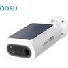 AOSU Telecamera Solare Wireless AOSU 4K UHD per Esterni, Telecamera di Sicurezza 100% Senza Fili, Batteria 5000mAh, Telecamera WiFi 8MP con Rilevamento AI, Telecamera CCTV