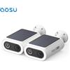 AOSU Telecamera Solare AOSU 4K UHD, 2/3/4 Pezzi, Wireless per Esterni, 100% Senza Fili, Telecamera di Sicurezza 5000mAh 8MP, Telecamera WiFi con Rilevamento AI, Telecamera CCTV