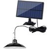 NONE Lampada Solare LED da Esterno con Telecomando, Luce Bianca Fredda 6000K, 400 Lumen, Batteria Ricaricabile da 2400mAh, Intensità Dimmerabile 25% 50% 100%, Illuminazione Efficiente per Giardino,
